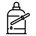 Dropper bottle essential oil icon, outline style