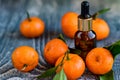 Dropper bottle of mandarin essential oil Royalty Free Stock Photo