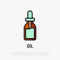 Dropper: bottle with pipette thin line icon. Beauty essence, serum or essential oil. Modern vector illustration for beauty shop