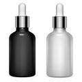 Dropper Bottle Set. Serum Cosmetic. Clear Oil Vial Royalty Free Stock Photo