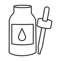 Dropper of bottle vector icon.Outline,line vector icon isolated on white background dropper of bottle . Royalty Free Stock Photo