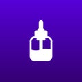 dropper bottle vector white icon Royalty Free Stock Photo