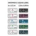 Dropper E-liquid bottle Label with many alternative design and flavour