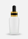 Dropper glass bottle square gold cap cosmetics skincare product