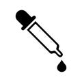 Dropper, healthcare, pipette icon. Black vector design