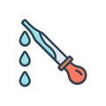 Color illustration icon for Dropper, pipette and droplet