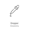 dropper icon vector from bioengineering collection. Thin line dropper outline icon vector illustration. Linear symbol for use on Royalty Free Stock Photo