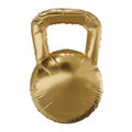 Gold fitness Kettlebell balloon. Sport aniversary, birthday party.