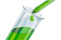 Dropper, pipette with test tube. 3D rendering