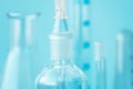 Dropping liquid laboratory glassware Royalty Free Stock Photo