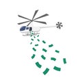 Dropping money from a helicopter to illustrate the effects of monetary expansion