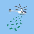 Dropping money from a helicopter to illustrate the effects of monetary expansion