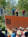 Dropping in on the New Vert Ramp Royalty Free Stock Photo