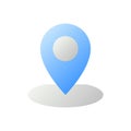 Dropping pin point flat gradient two-color ui icon Royalty Free Stock Photo