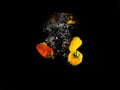 Dropping vegetables Royalty Free Stock Photo