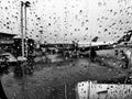 Drops on the airplain window