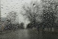 Drops on the glass window texture street rain