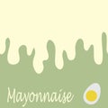 Drops of mayonnaise. Vector seamless banner. Wrapping of package