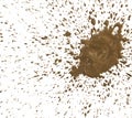 Drops of mud sprayed a white background Royalty Free Stock Photo