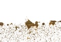 Drops of mud sprayed a white background Royalty Free Stock Photo