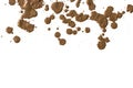 Drops of mud sprayed a white background Royalty Free Stock Photo