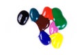 Drops of paint of different colours Royalty Free Stock Photo