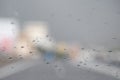 Drops Of Rain Drizzle on the glass windshield Royalty Free Stock Photo