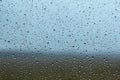 Drops of Rain on the Glass Window Royalty Free Stock Photo