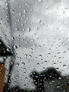 Drops of rain water on windowglass Royalty Free Stock Photo