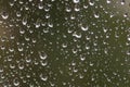 Drops of rain on the window glass on a blurred background Royalty Free Stock Photo