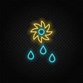 drops, saw, eco neon vector icon. Blue and yellow neon vector icon Royalty Free Stock Photo