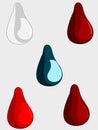 Drops various colours red blue white illusion illustration Vector