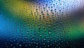 Drops of water. Abstract gradient background. The texture of the drops. Multicolor gradient. Textured image. Shallow depth of