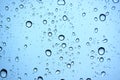 Drops of water on car glass, rain drops on clear window. Royalty Free Stock Photo