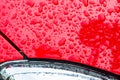 Drops of water on car paint Royalty Free Stock Photo