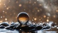 drops of water a drop of water on a pile of black stones