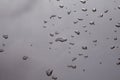 Drops of water on the hood of a car after rain Royalty Free Stock Photo