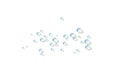 Drops of water lie on the surface, a transparent background. Vector illustration.