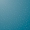 Drops of water. Rain or shower drops isolated on blue background. Vector illustration Royalty Free Stock Photo