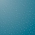 Drops of water. Rain or shower drops isolated on blue background. Vector illustration Royalty Free Stock Photo