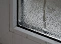 drops of water are running down the window. Royalty Free Stock Photo