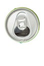 Drops of water soda on the opened aluminum beverage green can, t Royalty Free Stock Photo