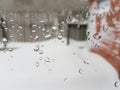 Drops of water on the transparent window glass Royalty Free Stock Photo