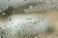 Drops of water on the window. On a autumn raining day Royalty Free Stock Photo