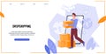 Dropshipping business process website banner template flat vector illustration.