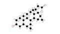 drospirenone molecule, structural chemical formula, ball-and-stick model, isolated image progestin