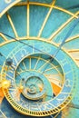 Droste effect background based on Prague astronomical clock. Abstract design for concepts related to astrology and fantasy Royalty Free Stock Photo