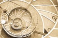 Droste effect background based on Prague astronomical clock. Abstract design for concepts related to astrology and fantasy