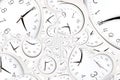 Droste effect background with infinite clock spiral. Abstract design for concepts related to time