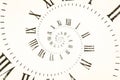 Droste effect background with infinite clock spiral. Abstract design for concepts related to time Royalty Free Stock Photo